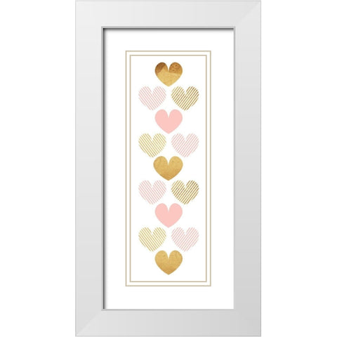 Crossed Heart White Modern Wood Framed Art Print with Double Matting by Villa, Mlli