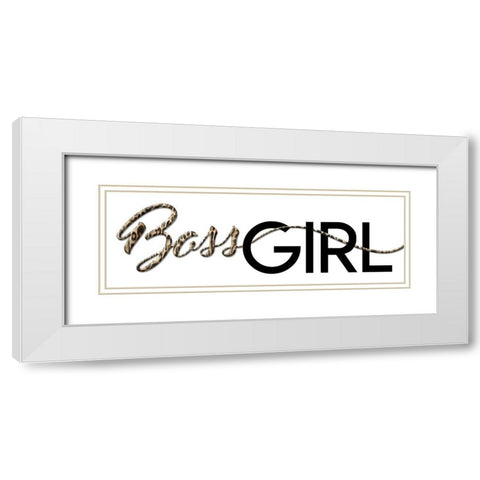 Boss Girl White Modern Wood Framed Art Print with Double Matting by Villa, Mlli