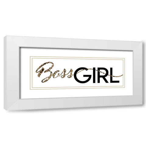 Boss Girl Flat White Modern Wood Framed Art Print with Double Matting by Villa, Mlli