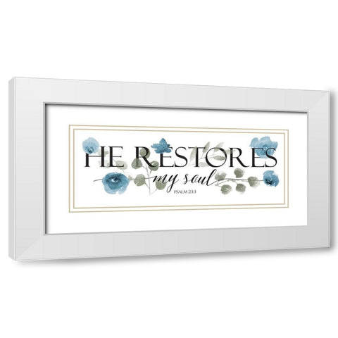 He Restores White Modern Wood Framed Art Print with Double Matting by Villa, Mlli