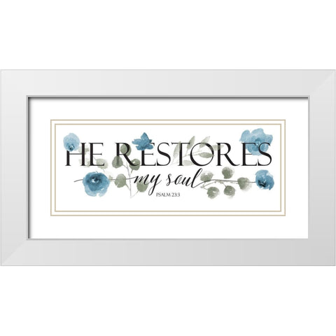 He Restores White Modern Wood Framed Art Print with Double Matting by Villa, Mlli