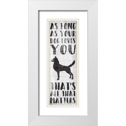 Dog Love White Modern Wood Framed Art Print with Double Matting by Villa, Mlli