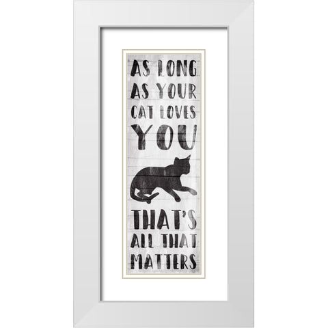 Cat Love White Modern Wood Framed Art Print with Double Matting by Villa, Mlli