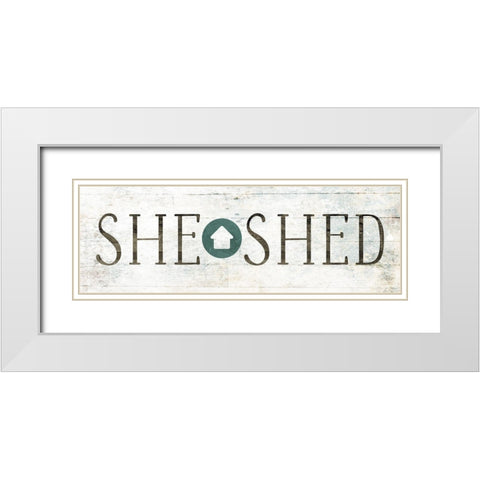 She Shed House White Modern Wood Framed Art Print with Double Matting by Villa, Mlli