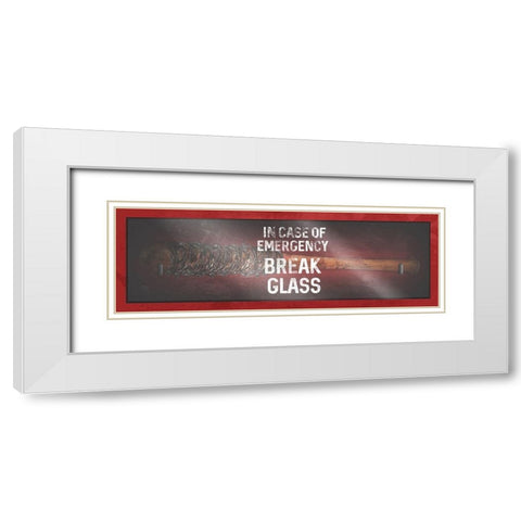 Emergency Bat White Modern Wood Framed Art Print with Double Matting by Villa, Mlli