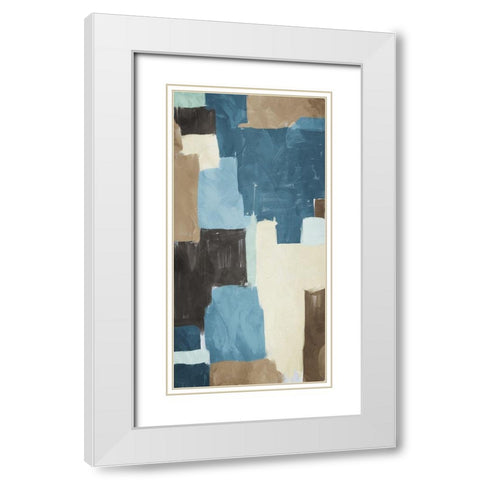 Blue Blocks 2 White Modern Wood Framed Art Print with Double Matting by Villa, Milli