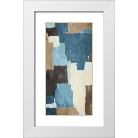 Blue Blocks 2 White Modern Wood Framed Art Print with Double Matting by Villa, Milli