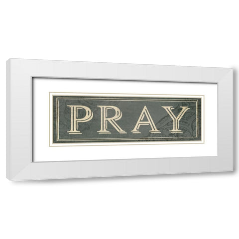 Pray White Modern Wood Framed Art Print with Double Matting by Villa, Milli