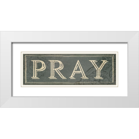 Pray White Modern Wood Framed Art Print with Double Matting by Villa, Milli