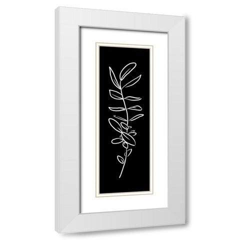 Simple Black Flower White Modern Wood Framed Art Print with Double Matting by Villa, Milli