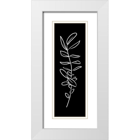 Simple Black Flower White Modern Wood Framed Art Print with Double Matting by Villa, Milli
