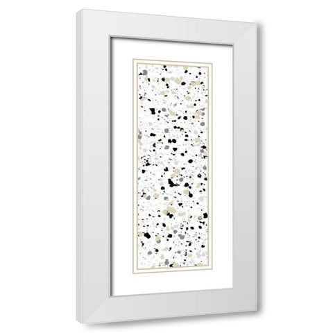Steal Speckle 1 White Modern Wood Framed Art Print with Double Matting by Villa, Milli