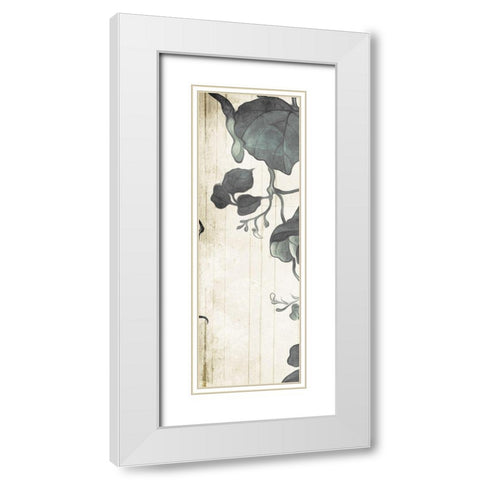 Muted Hanging Leaves White Modern Wood Framed Art Print with Double Matting by Villa, Milli