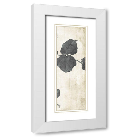 Muted Hanging Leaves 3 White Modern Wood Framed Art Print with Double Matting by Villa, Milli
