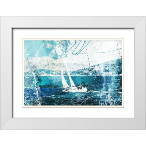Rough Seas White Modern Wood Framed Art Print with Double Matting by Villa, Mlli