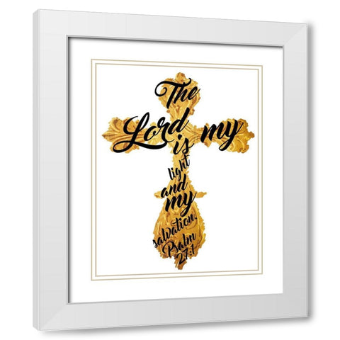 Gold Cross White Modern Wood Framed Art Print with Double Matting by Villa, Mlli