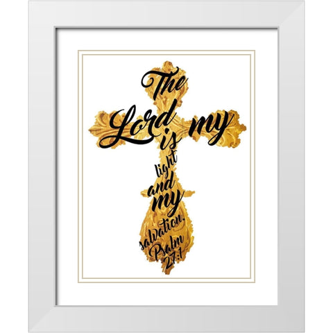 Gold Cross White Modern Wood Framed Art Print with Double Matting by Villa, Mlli
