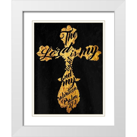 Gold Cross Black White Modern Wood Framed Art Print with Double Matting by Villa, Mlli