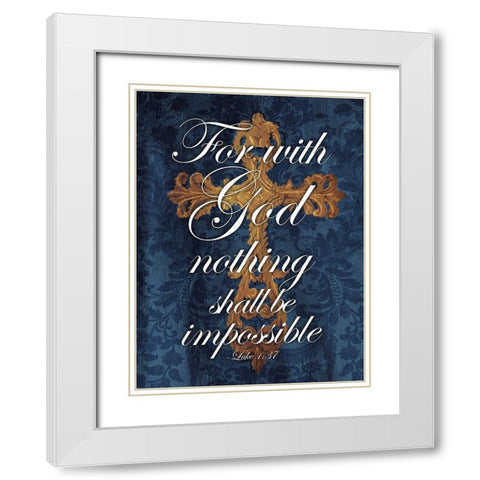 For With God White Modern Wood Framed Art Print with Double Matting by Villa, Mlli