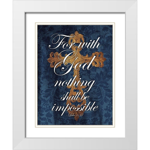 For With God White Modern Wood Framed Art Print with Double Matting by Villa, Mlli