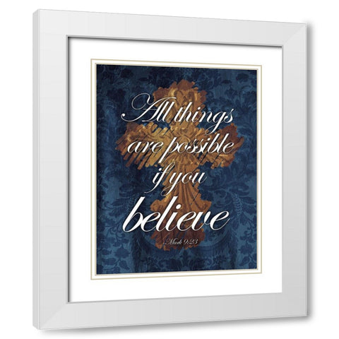 Believe White Modern Wood Framed Art Print with Double Matting by Villa, Mlli