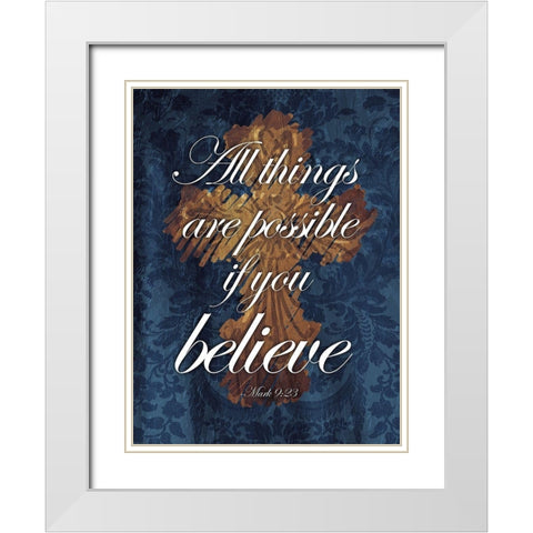 Believe White Modern Wood Framed Art Print with Double Matting by Villa, Mlli