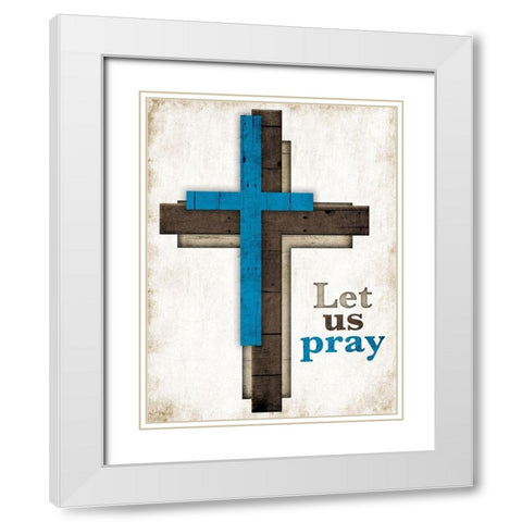 Let Us Pray White Modern Wood Framed Art Print with Double Matting by Villa, Mlli