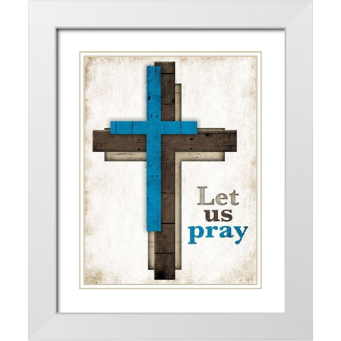 Let Us Pray White Modern Wood Framed Art Print with Double Matting by Villa, Mlli