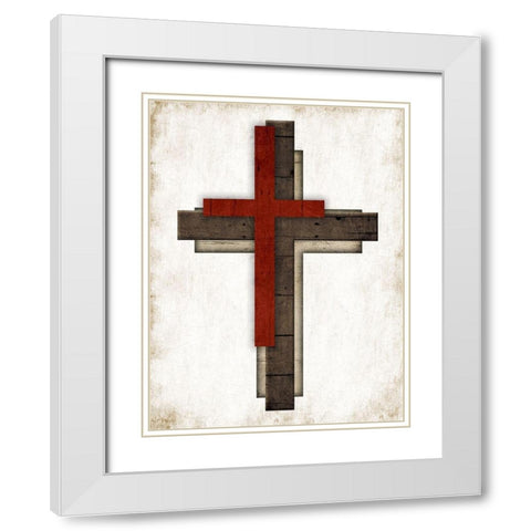 Triple Cross White Modern Wood Framed Art Print with Double Matting by Villa, Mlli