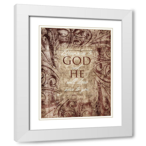 Draw Near White Modern Wood Framed Art Print with Double Matting by Villa, Mlli