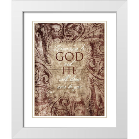 Draw Near White Modern Wood Framed Art Print with Double Matting by Villa, Mlli