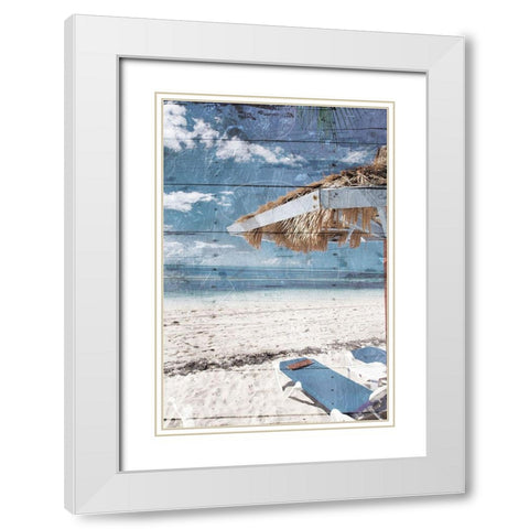 Coastal Chill Mate White Modern Wood Framed Art Print with Double Matting by Villa, Mlli