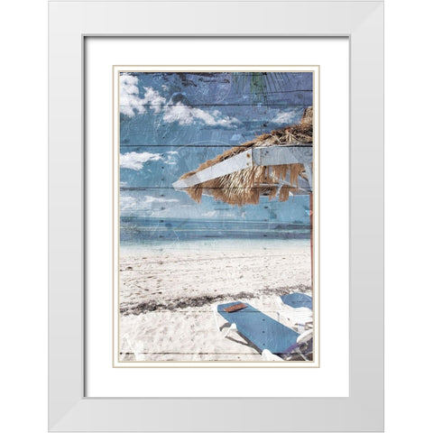 Coastal Chill Mate White Modern Wood Framed Art Print with Double Matting by Villa, Mlli