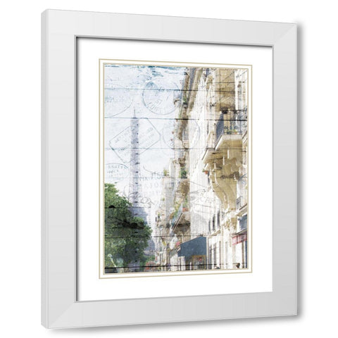 Paris On The Street White Modern Wood Framed Art Print with Double Matting by Villa, Mlli