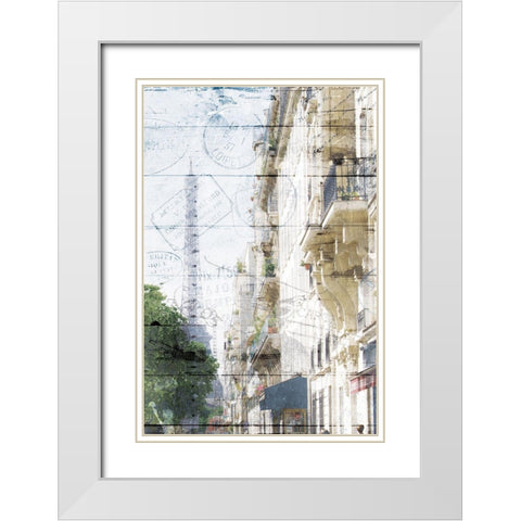 Paris On The Street White Modern Wood Framed Art Print with Double Matting by Villa, Mlli