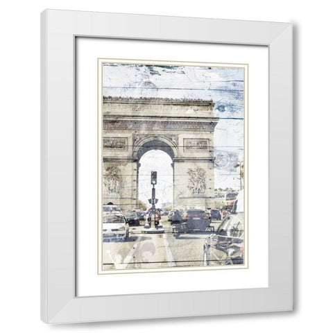 Paris On The Street Mate White Modern Wood Framed Art Print with Double Matting by Villa, Mlli