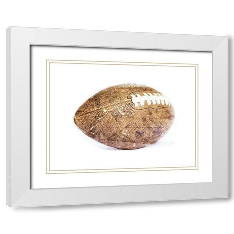 Football White Modern Wood Framed Art Print with Double Matting by Villa, Mlli