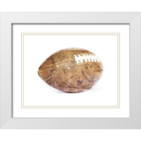 Football White Modern Wood Framed Art Print with Double Matting by Villa, Mlli