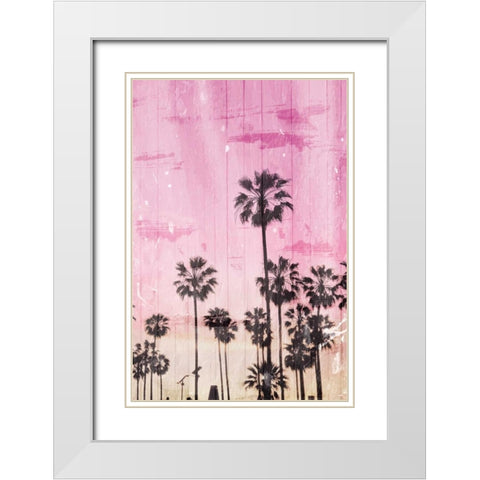 Palm Peach White Modern Wood Framed Art Print with Double Matting by Villa, Milli