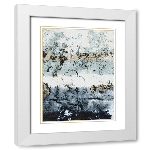 Blue And White Modern Wood Framed Art Print with Double Matting by Villa, Milli