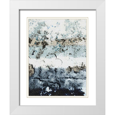 Blue And White Modern Wood Framed Art Print with Double Matting by Villa, Milli