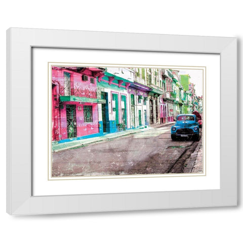 Road To Havana White Modern Wood Framed Art Print with Double Matting by Villa, Mlli