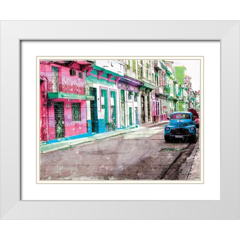 Road To Havana White Modern Wood Framed Art Print with Double Matting by Villa, Mlli