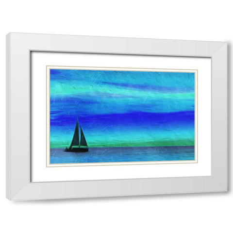 Night Boating White Modern Wood Framed Art Print with Double Matting by Villa, Mlli