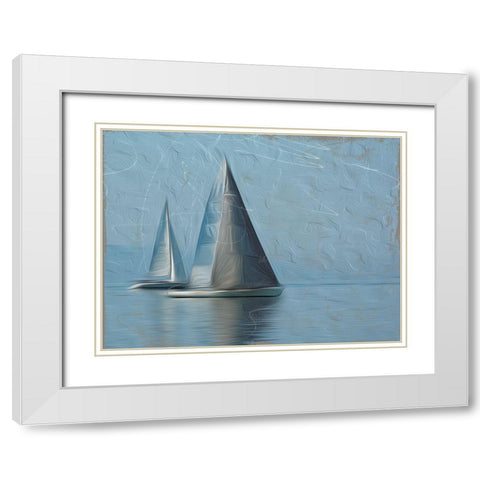 Together At Sea White Modern Wood Framed Art Print with Double Matting by Villa, Mlli