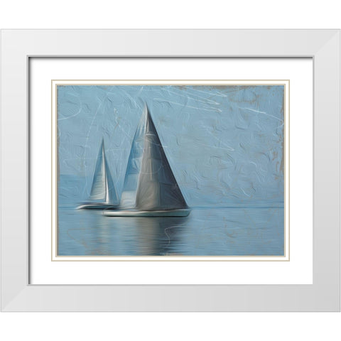 Together At Sea White Modern Wood Framed Art Print with Double Matting by Villa, Mlli