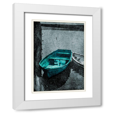 Boat In The Grey White Modern Wood Framed Art Print with Double Matting by Villa, Milli