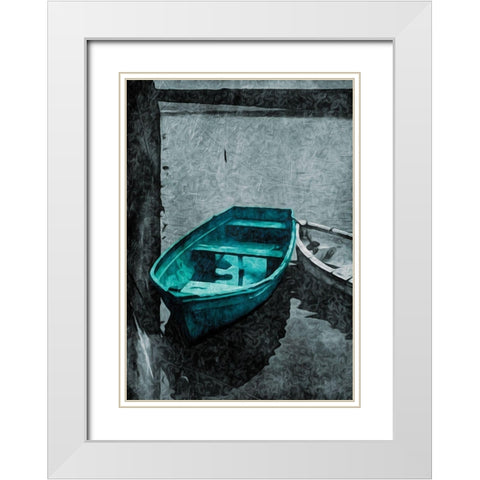 Boat In The Grey White Modern Wood Framed Art Print with Double Matting by Villa, Milli