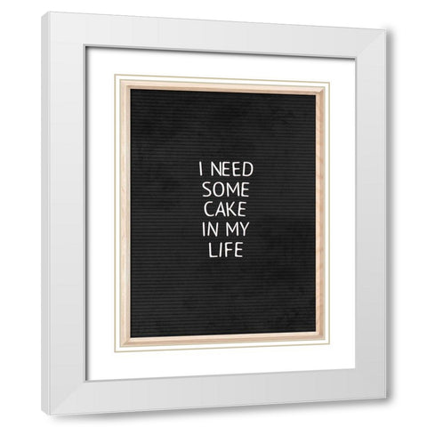 Cake In My Life Black White Modern Wood Framed Art Print with Double Matting by Villa, Mlli