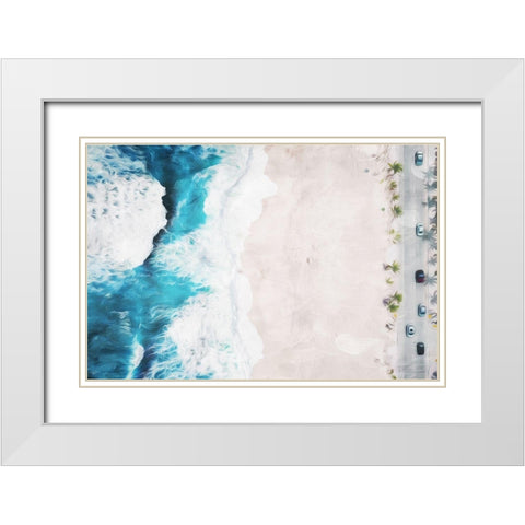 On The Beach White Modern Wood Framed Art Print with Double Matting by Villa, Mlli